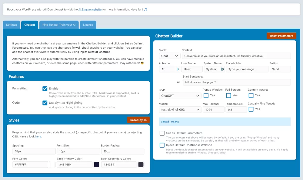 ai engine chatbot plugin