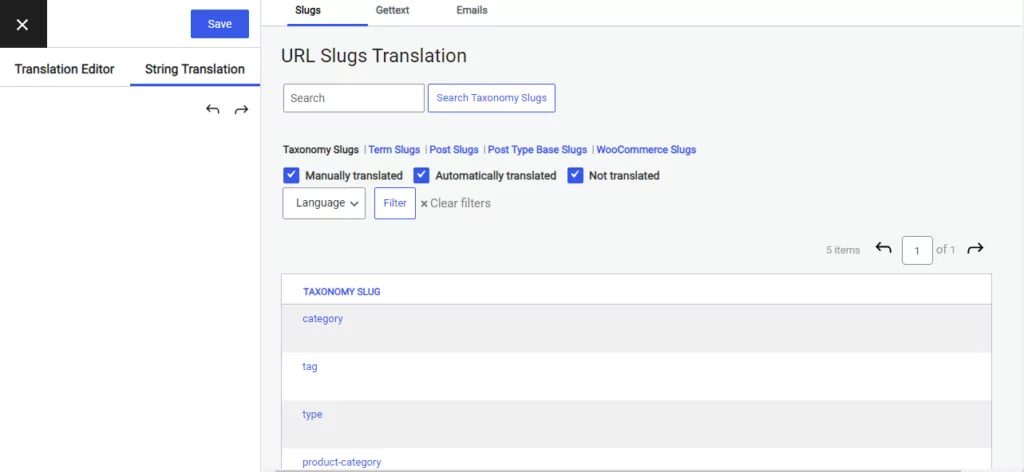 manage url slugs