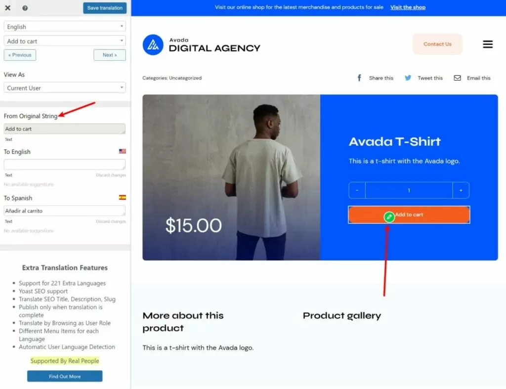 How to translate Avada WooCommerce store