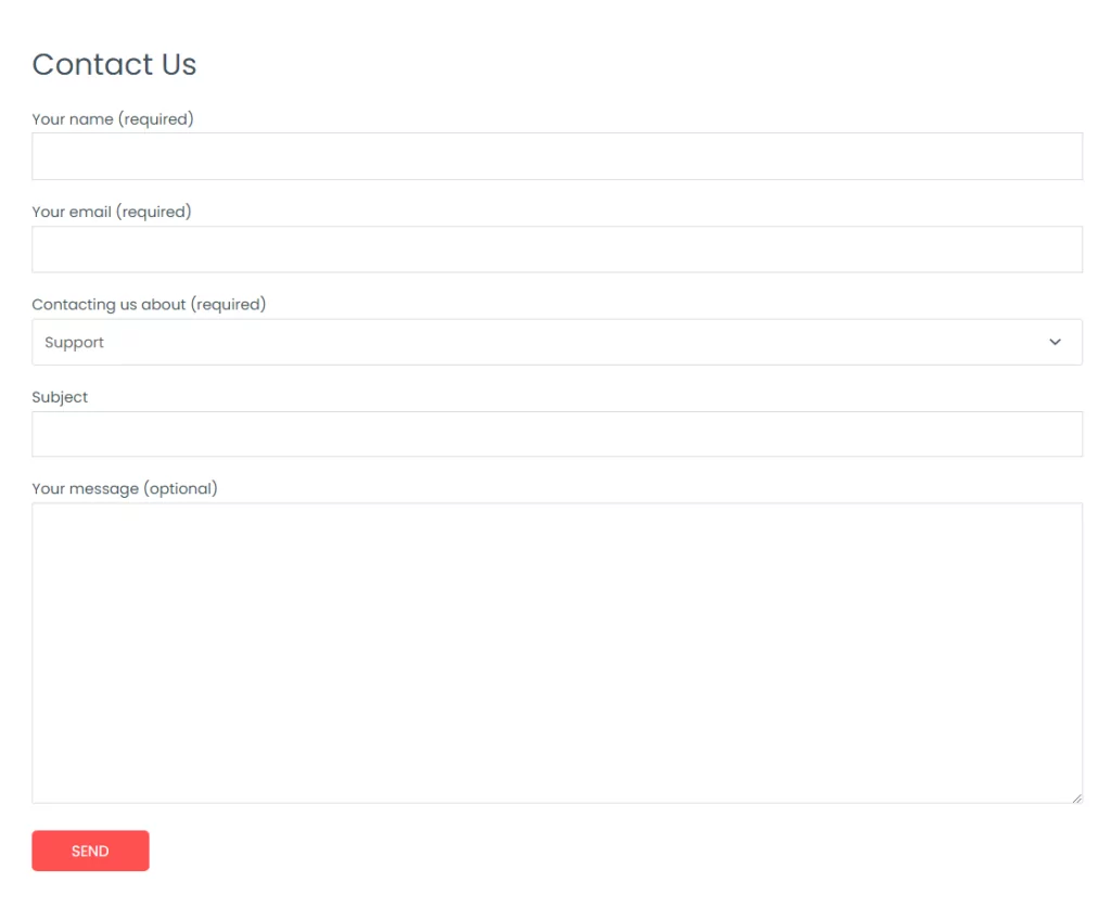 Form built with Contact Form 7