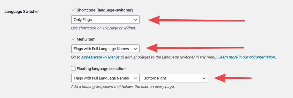 Customize language switcher