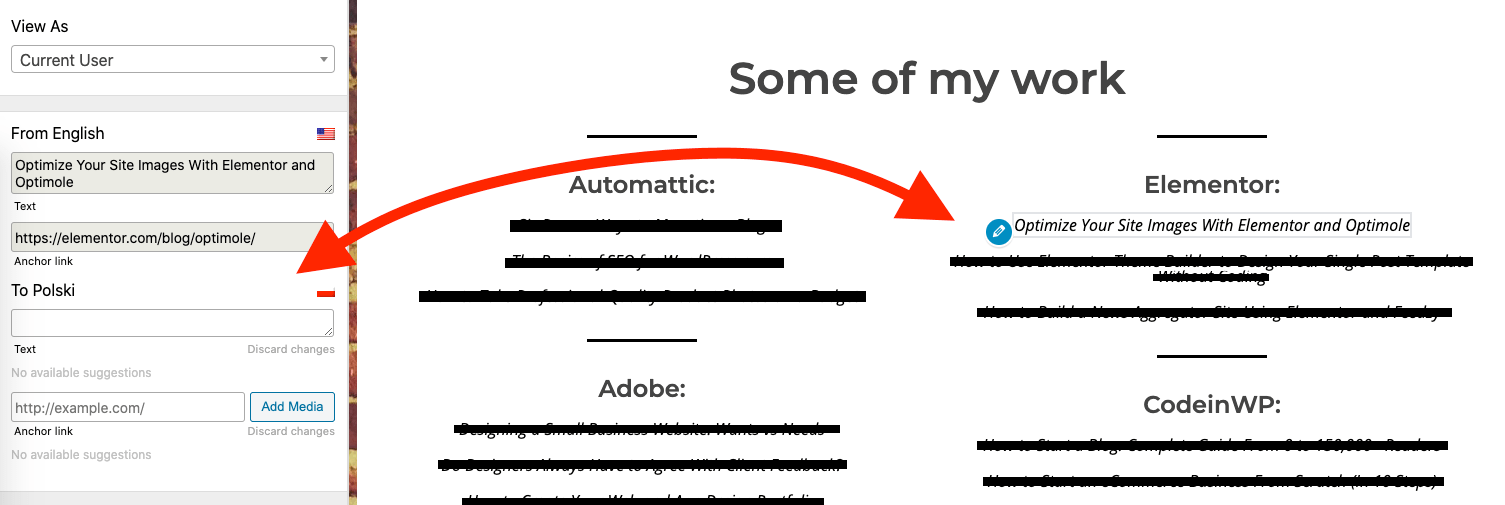 Elementor links