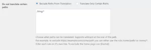 Example translation to exclude blog posts