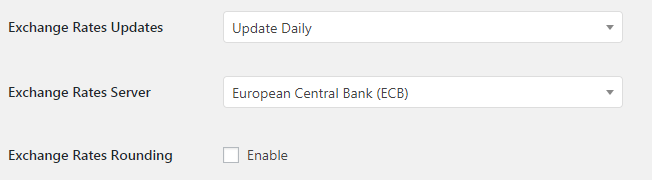 Automatic exchange rates