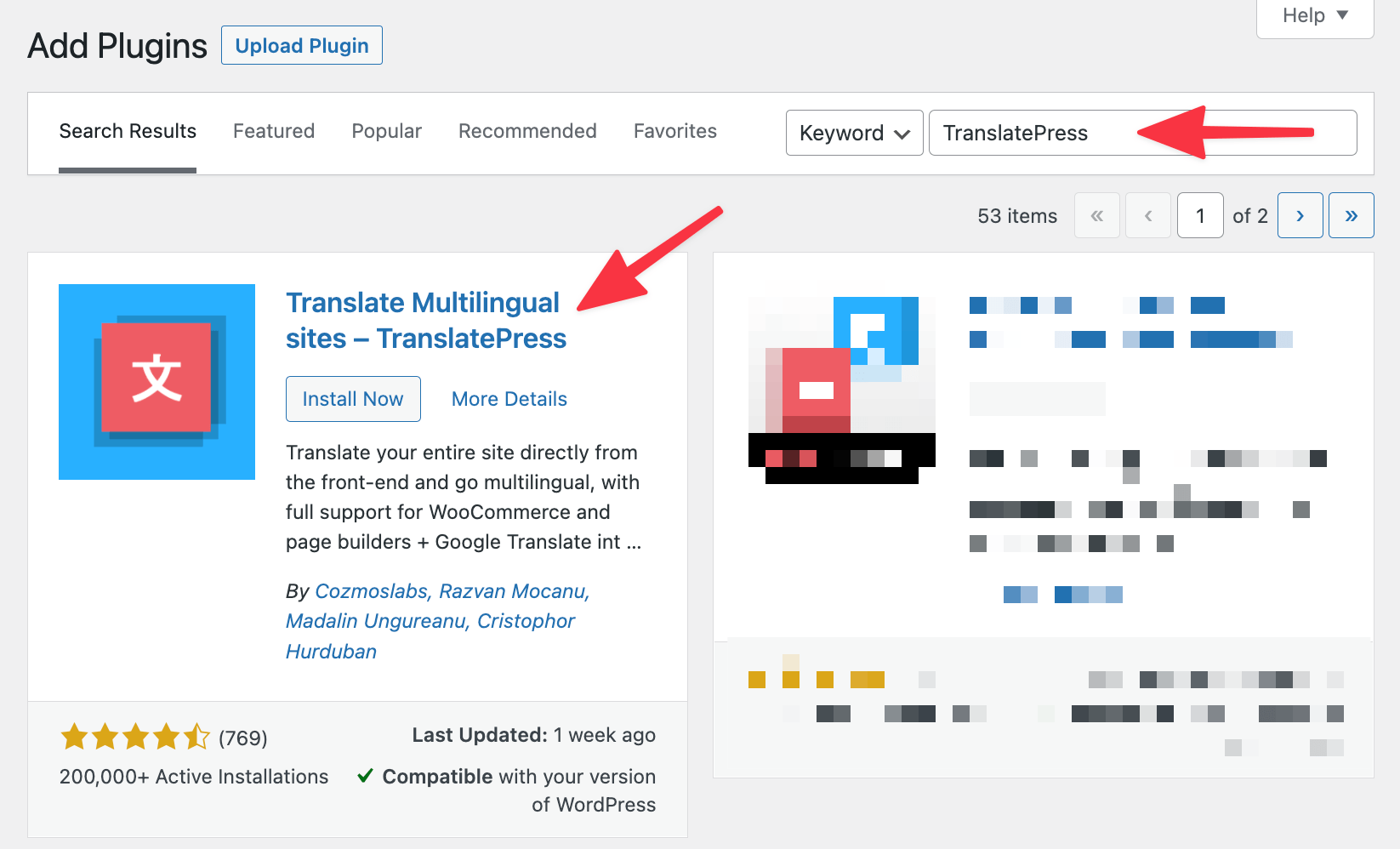 install TranslatePress instead of the Google Translate website widget