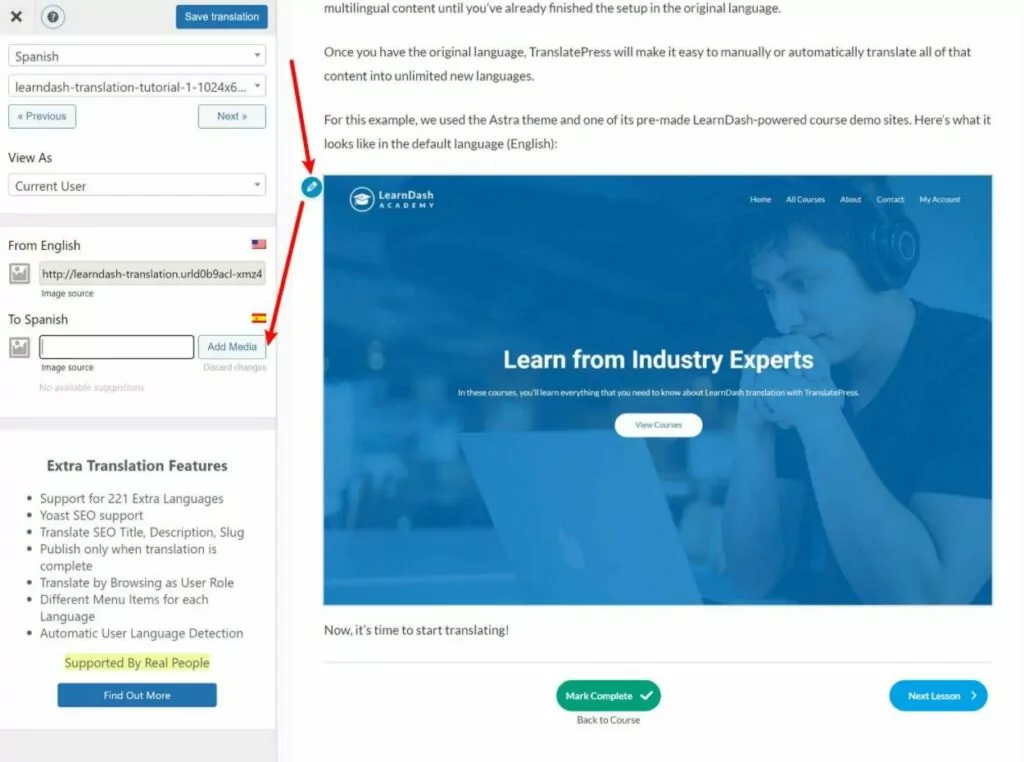 How to translate LearnDash images