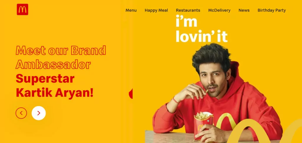 localized images on mcdonalds website