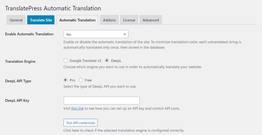 DeepL auto translation