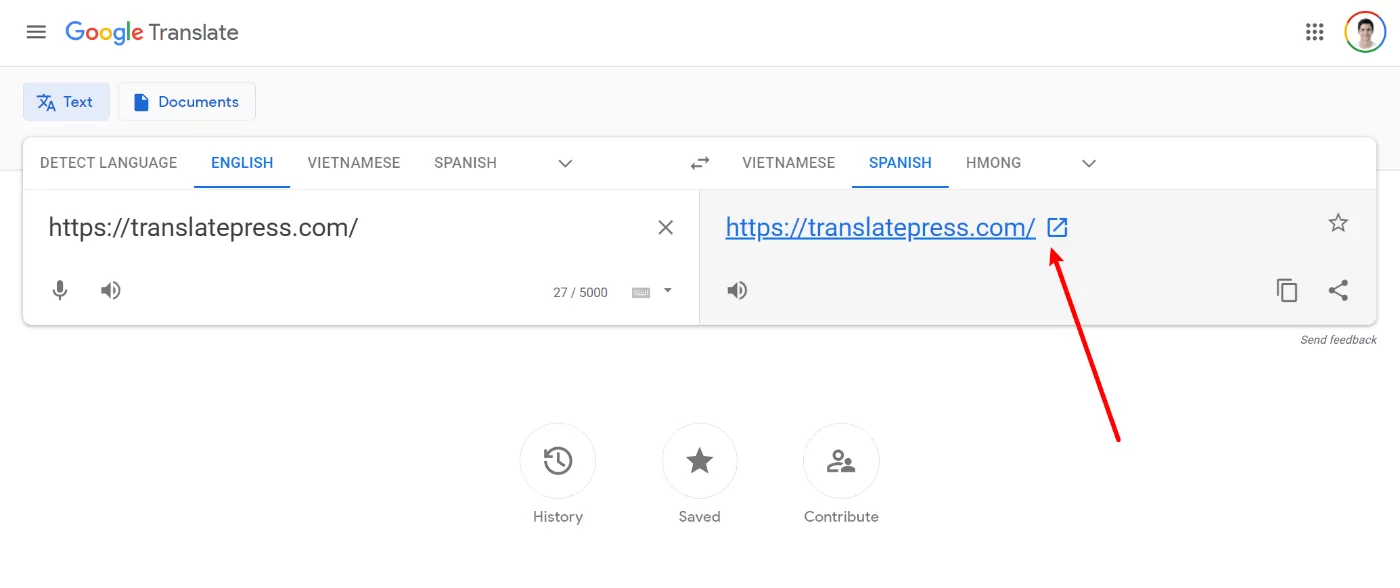 How to translate a website online with Google Translate