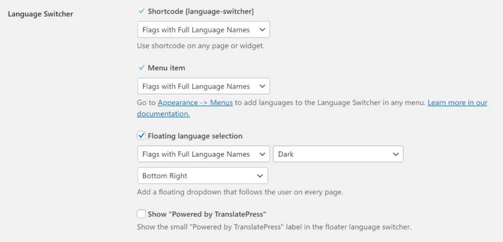 Language switcher