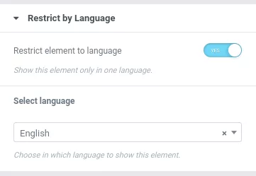 WPBakery restrict element by language