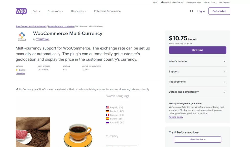 woocommerce Multi-Curency converter plugin