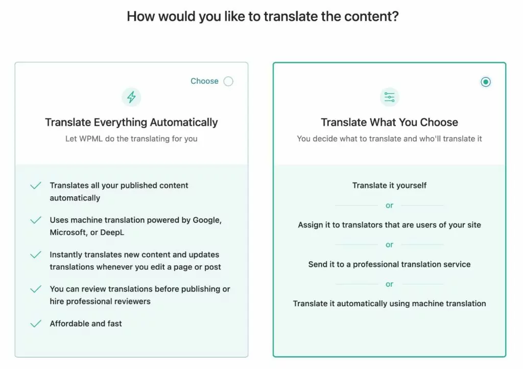 WPML automatic translation